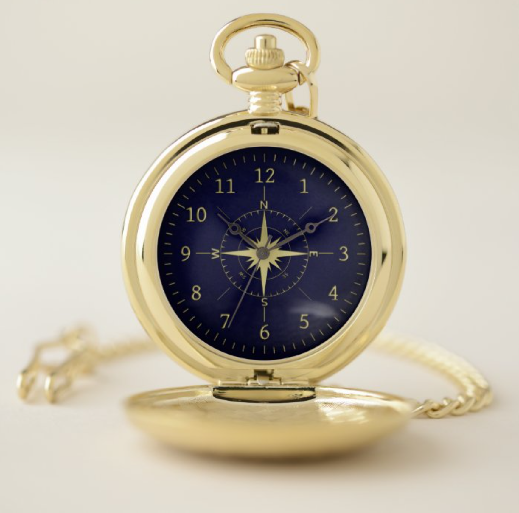 Gold Nautical Pocket Watch