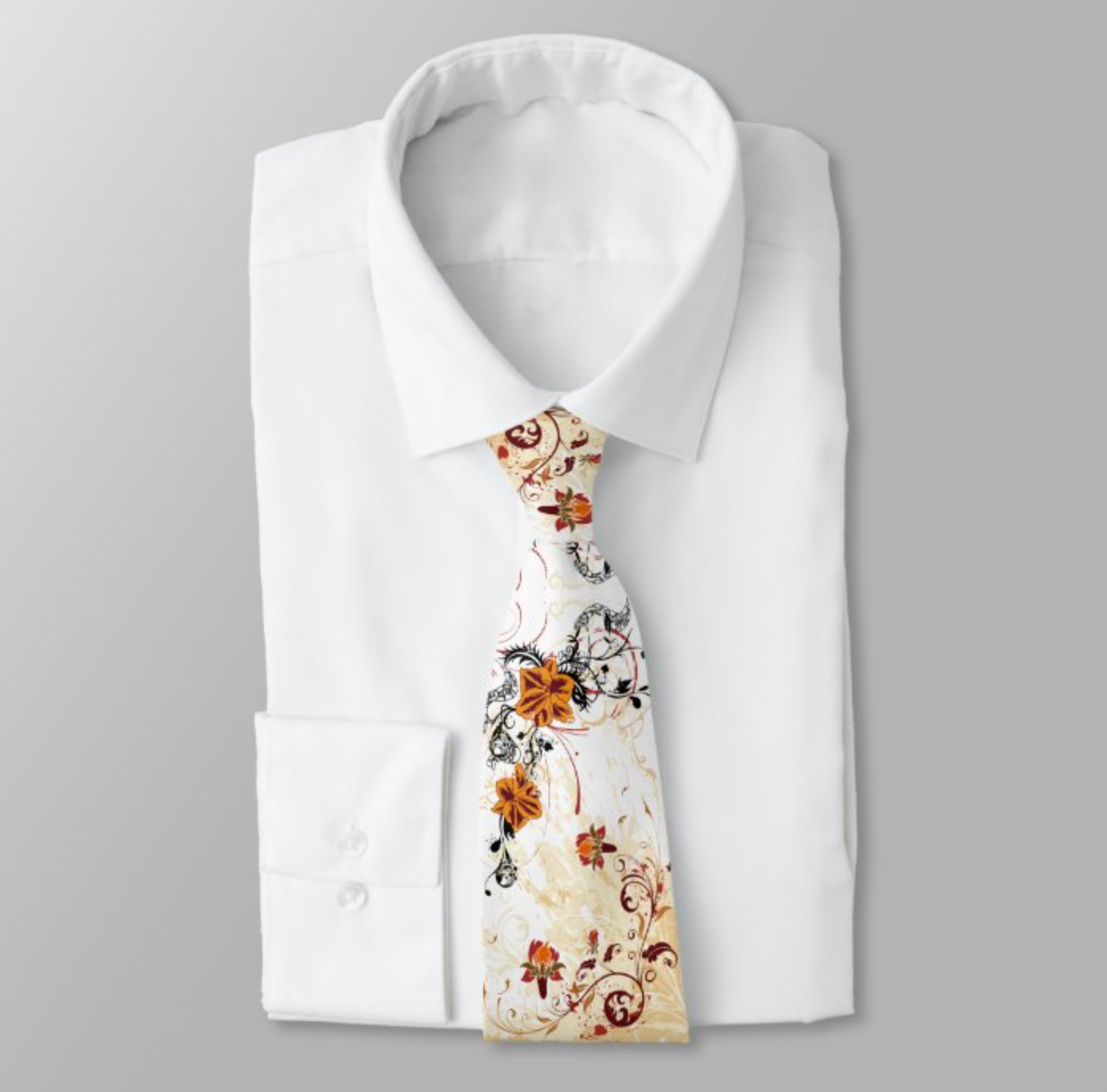 Swirl Floral Neck Tie