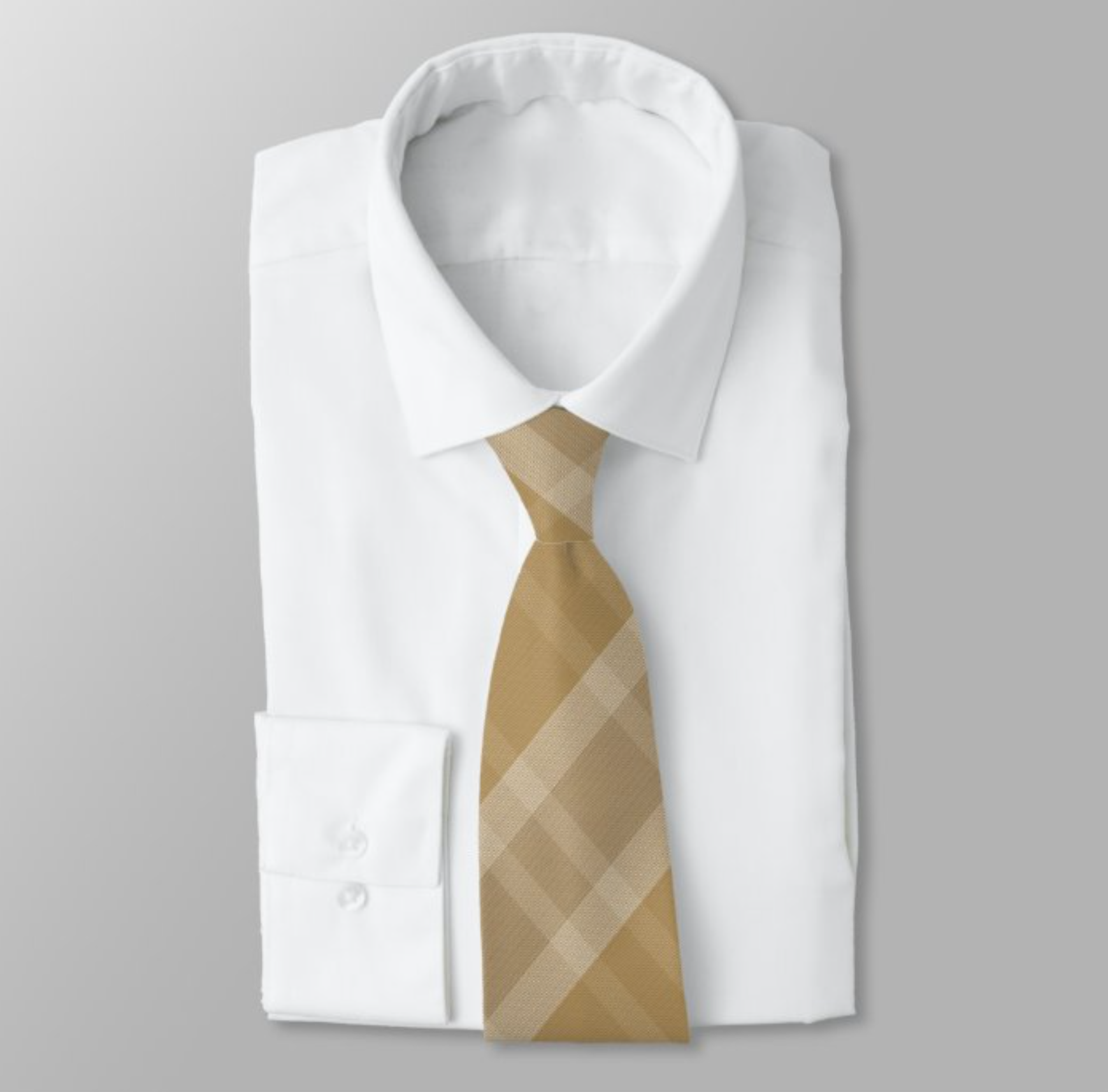 Gold Striped Pattern Neck Tie