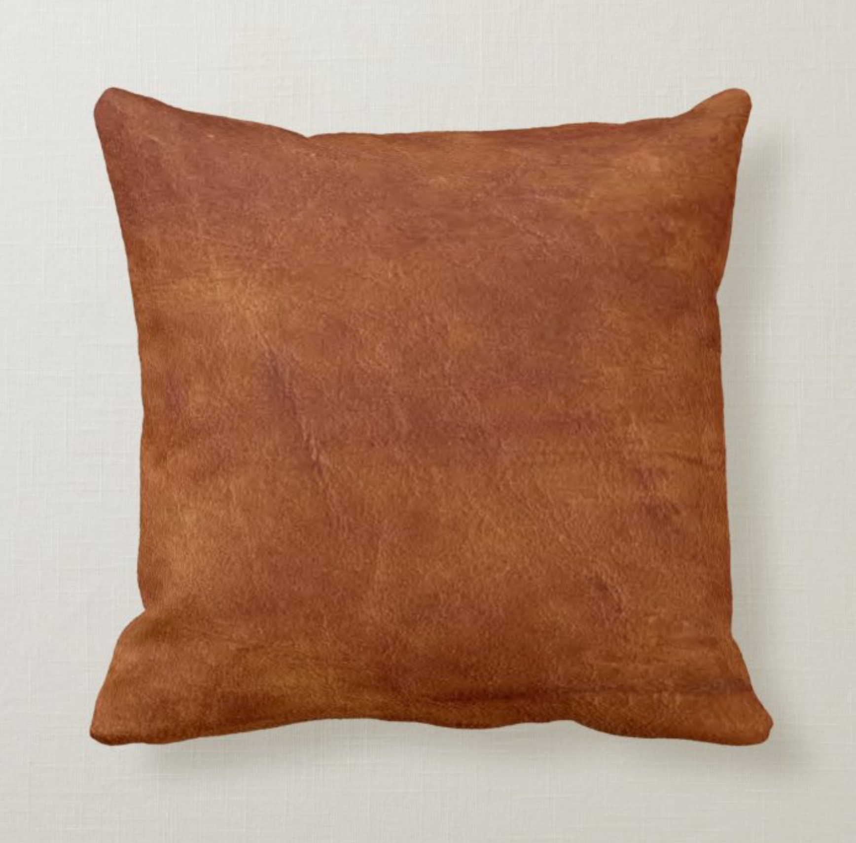 Brown Leather Throw Pillow