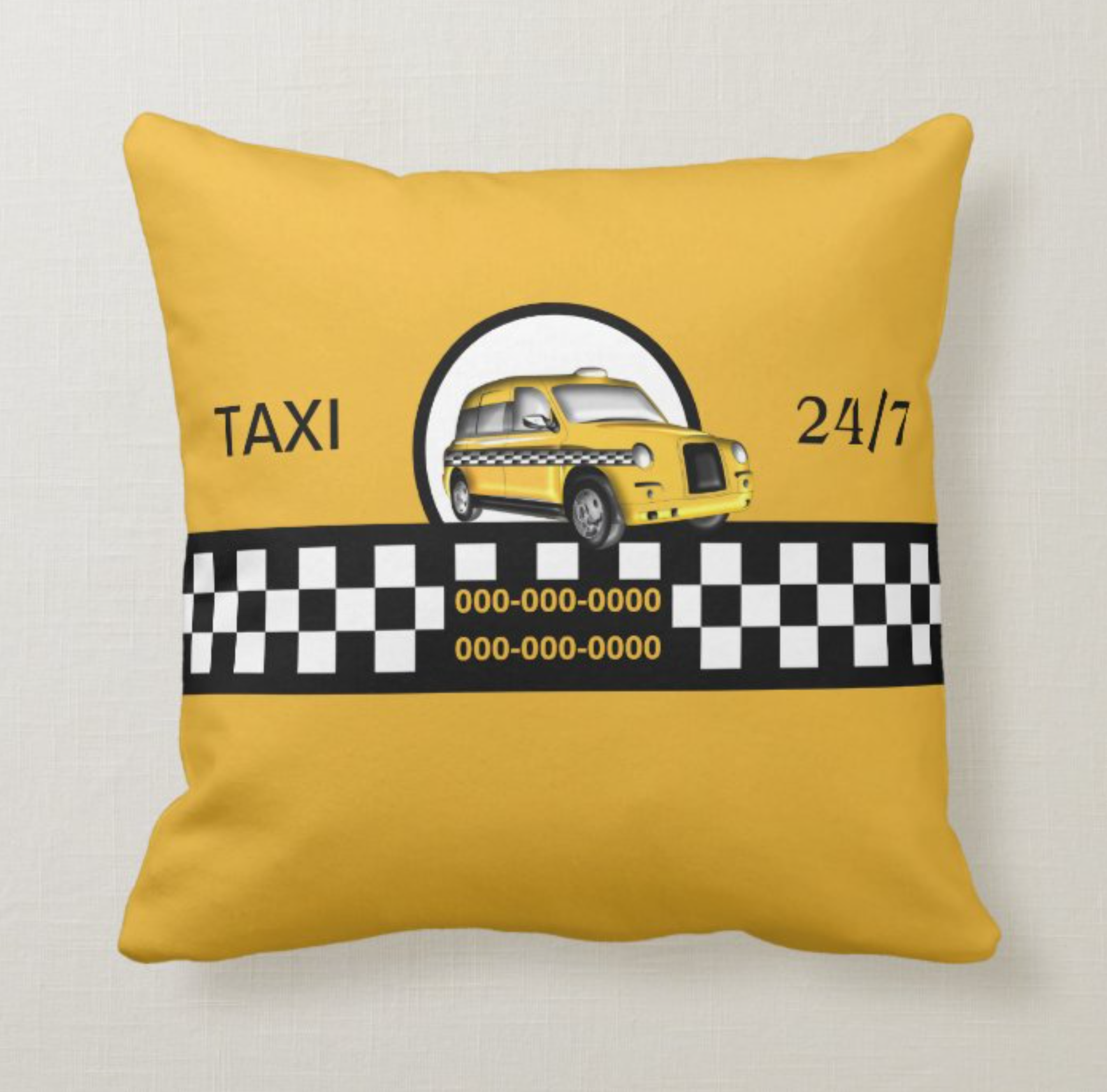 Taxi Service Throw Pillow