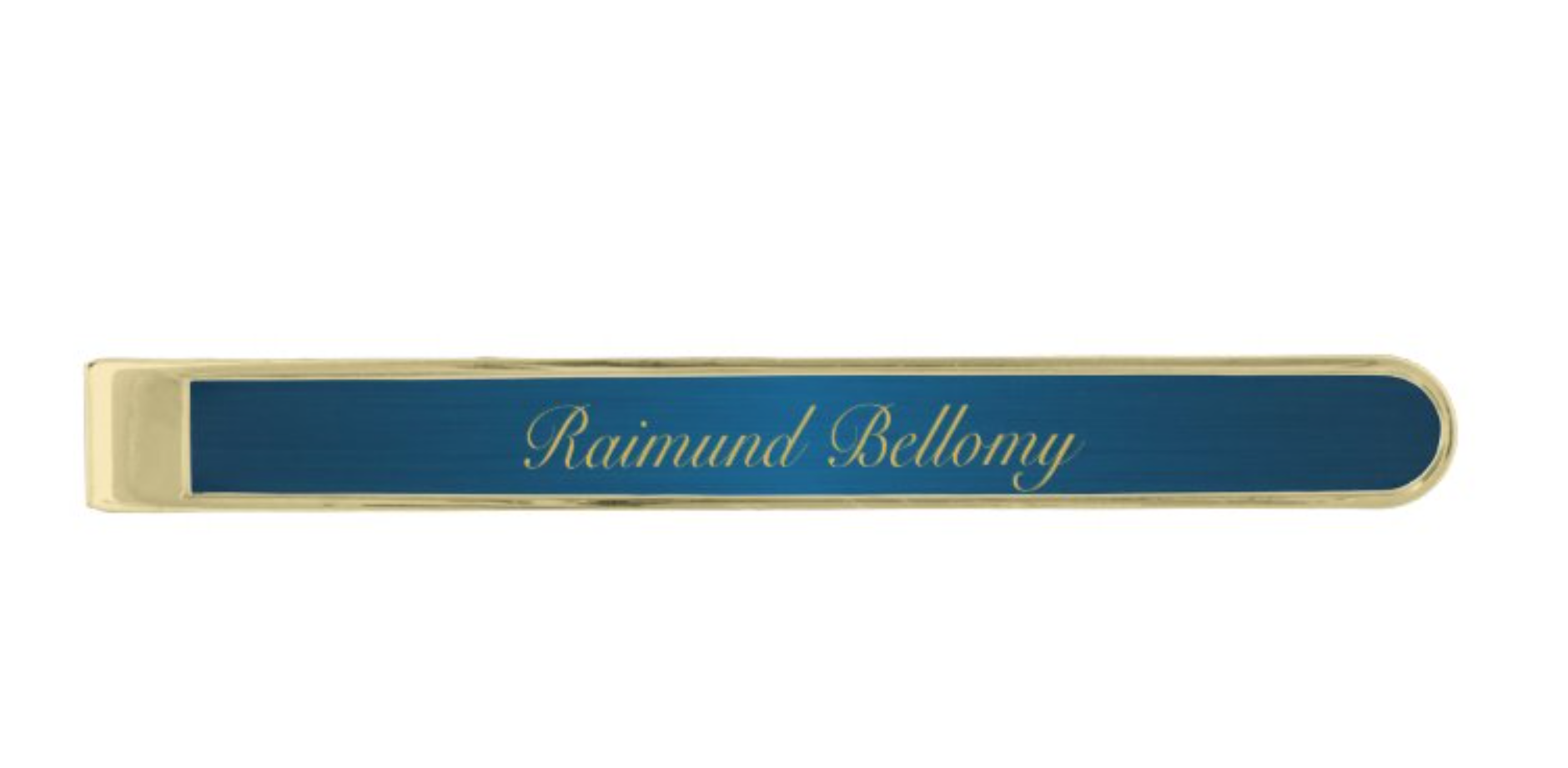 Blue Metallic Gold Finish Tie Bar