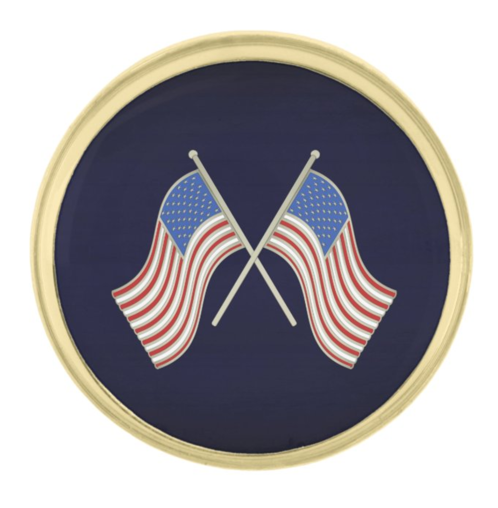 American Flag Gold Finish Lapel Pin