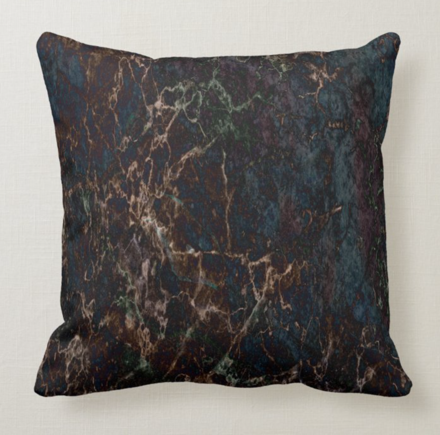 Dark Marble Throw Pillow