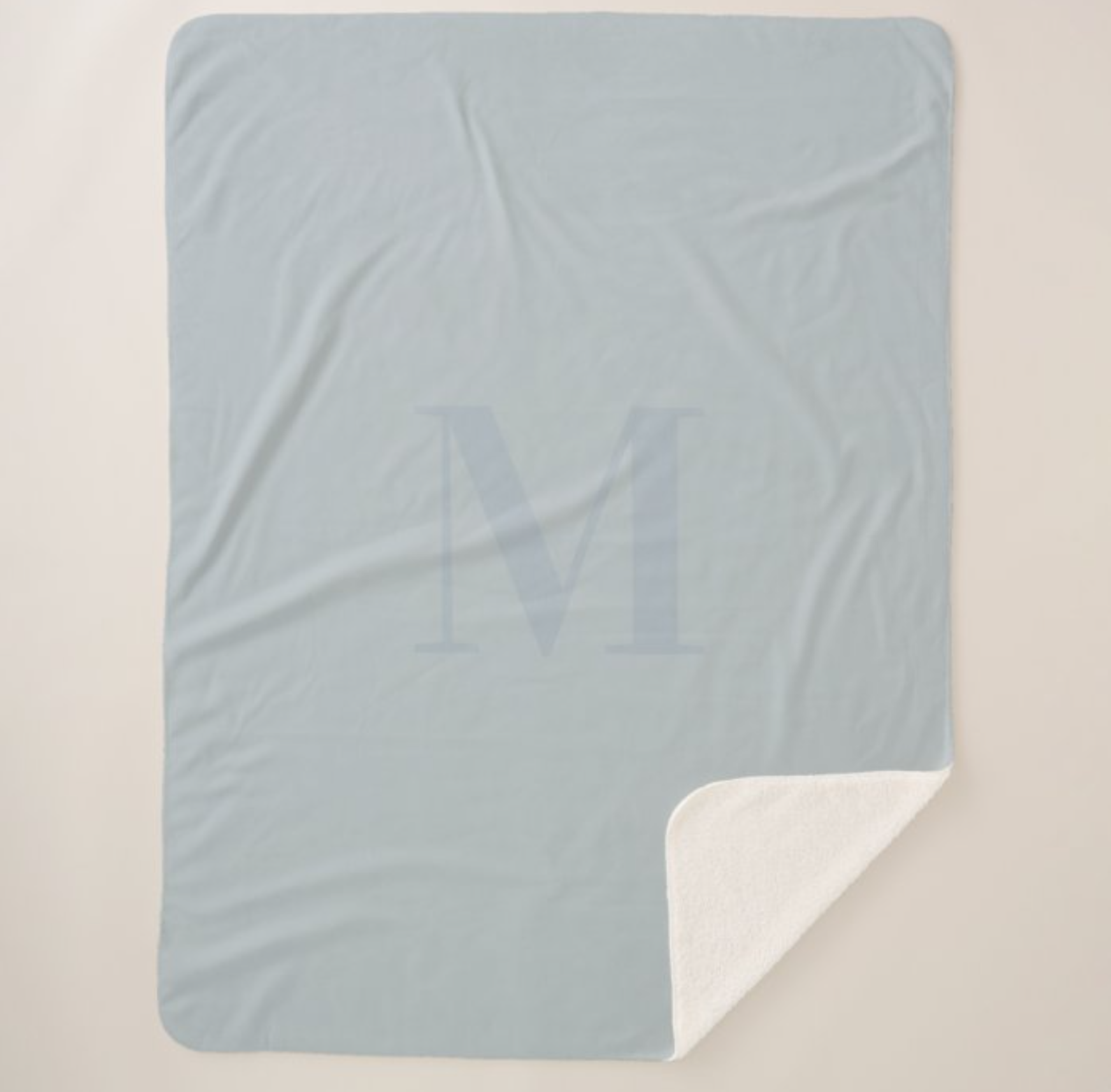 Mist Monogram Sherpa Blanket