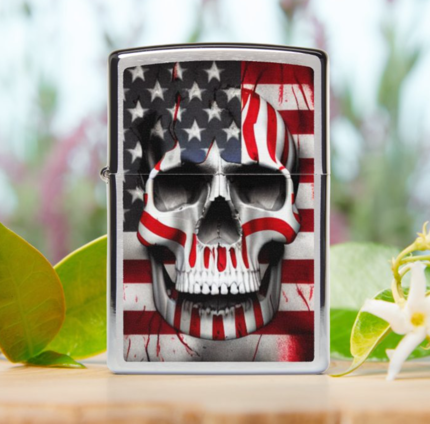 American Flag Skull Zippo Lighter