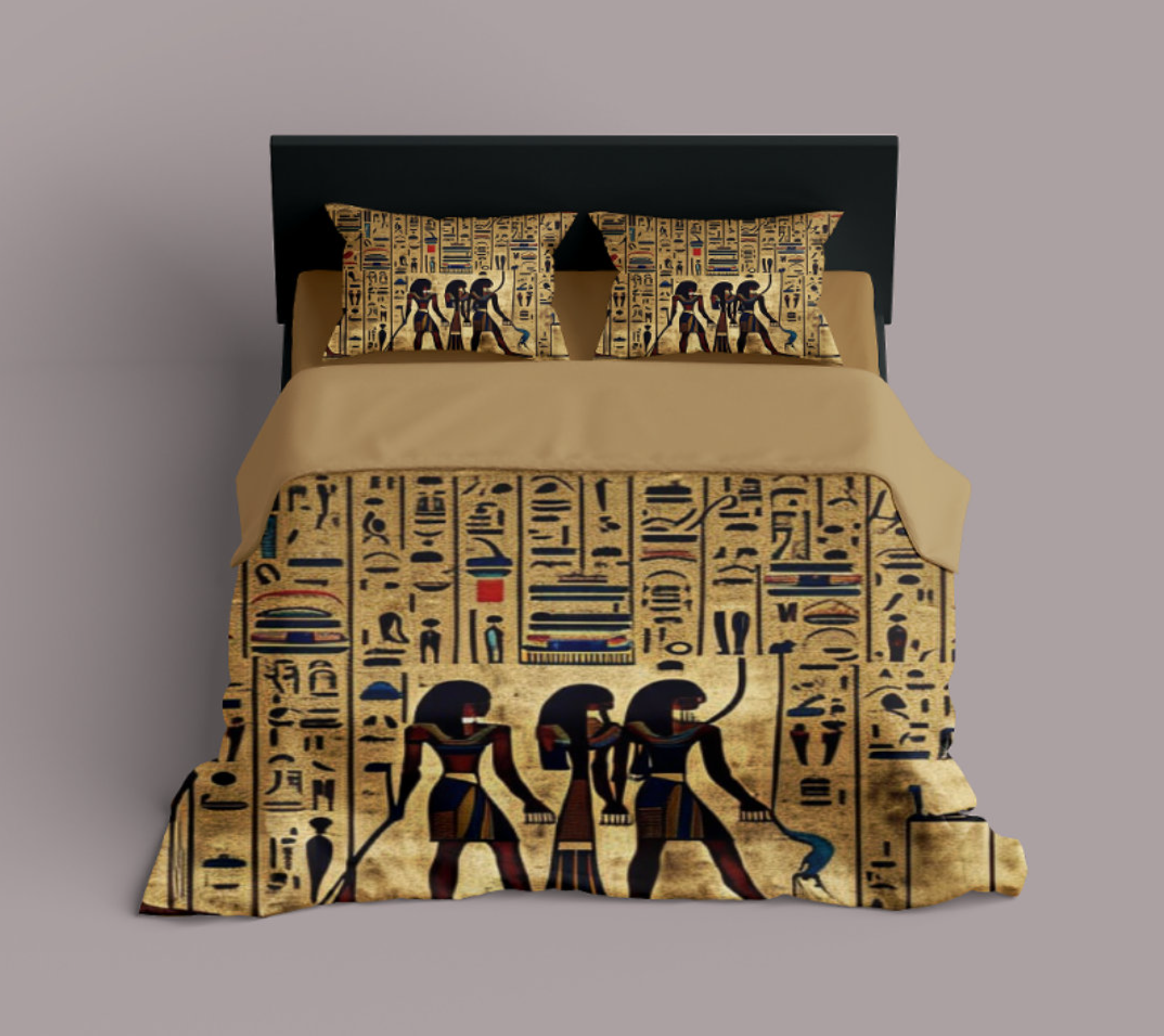 Abstract Egyptian Hieroglyphs Duvet Cover