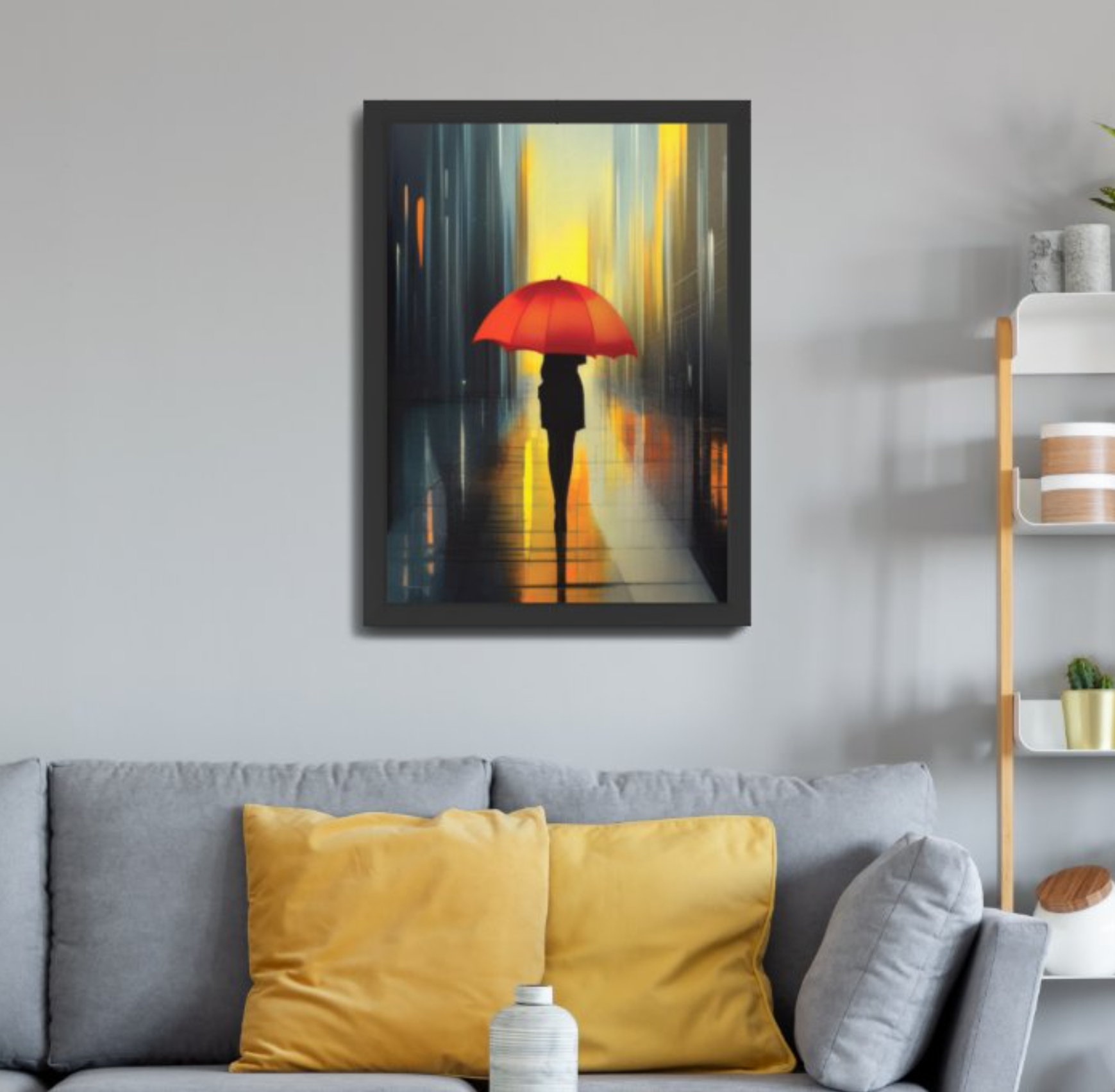 Umbrella in Red Poster