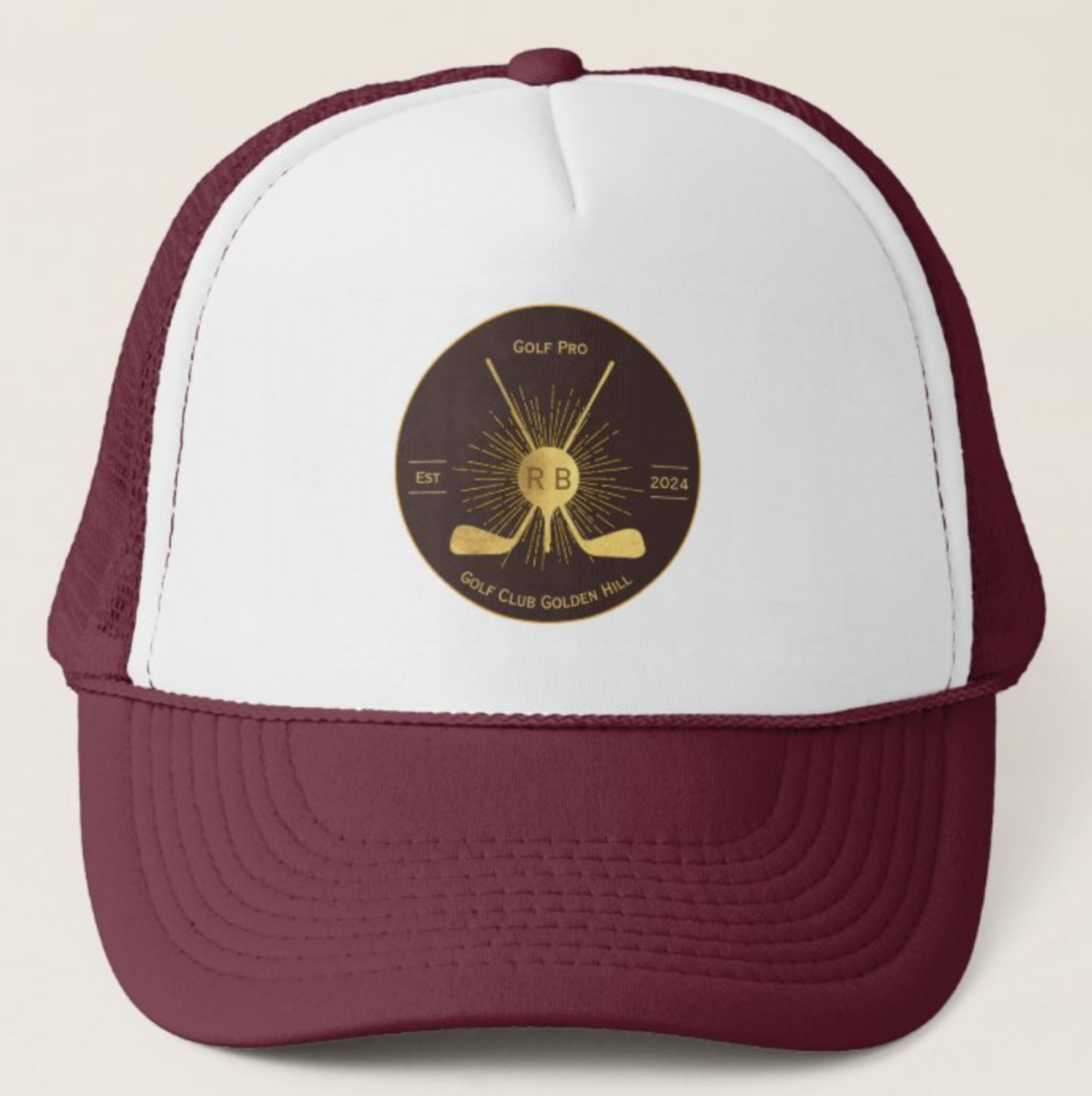 Personalized-Gold-Golf-Clubs-Trucker-Hat