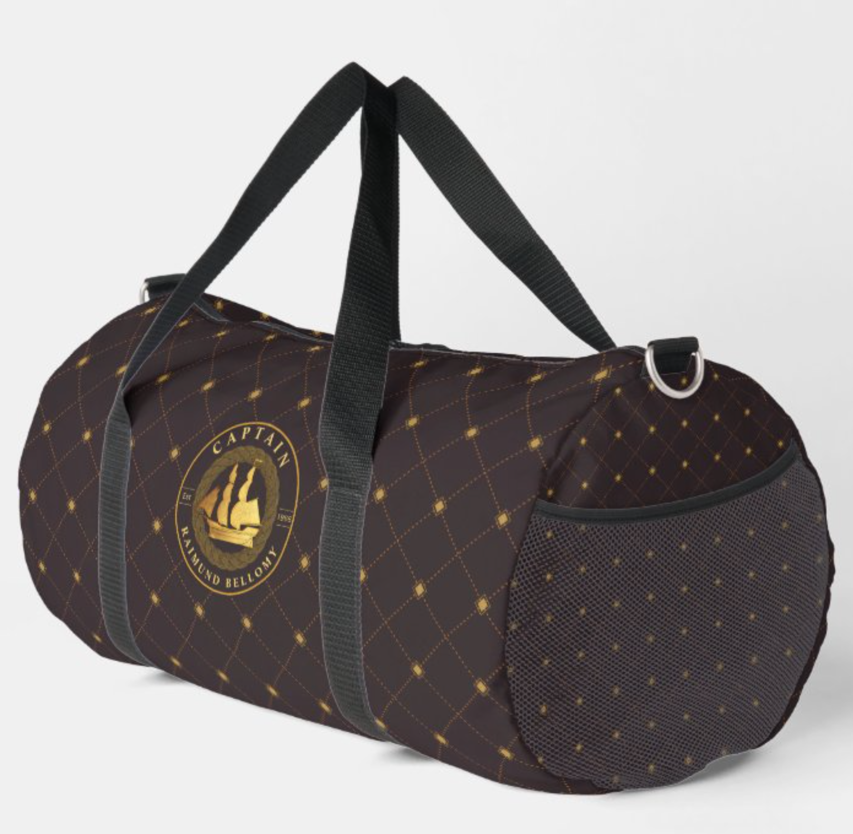 Gold Sail Ship Duffle Bag