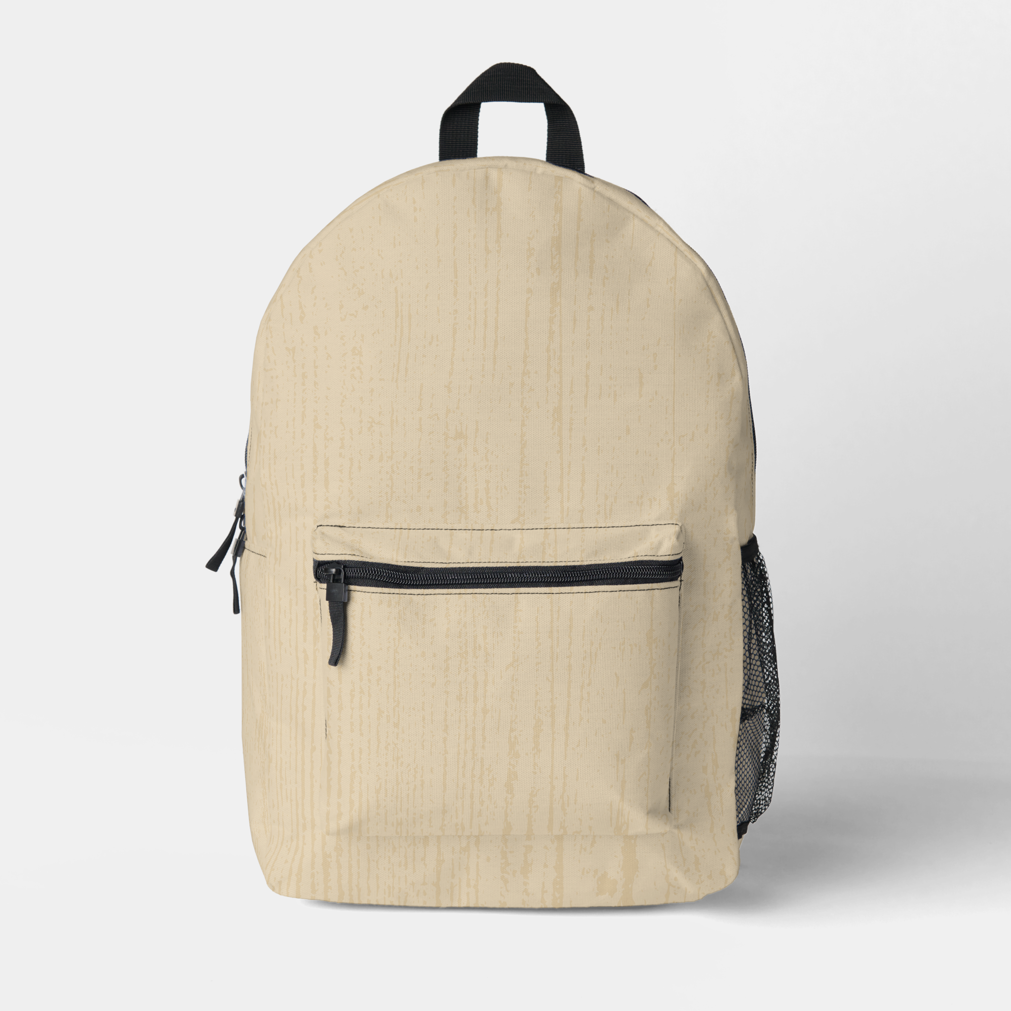 Elegant Spanish White Wood Grain Printed Backpack
