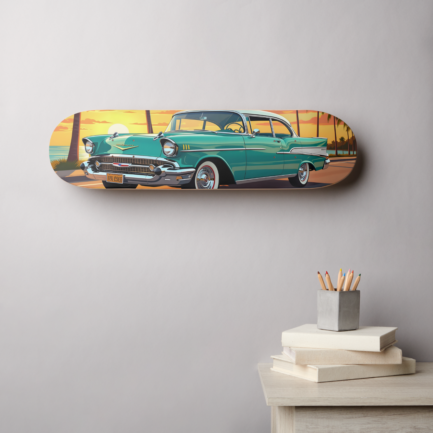 Classic Vintage Car 1957 Skateboard