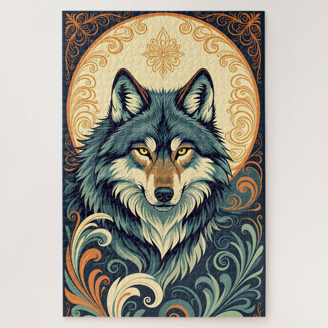Ornamental Pattern Wolf Jigsaw Puzzle