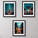 Paris at night wall art sets